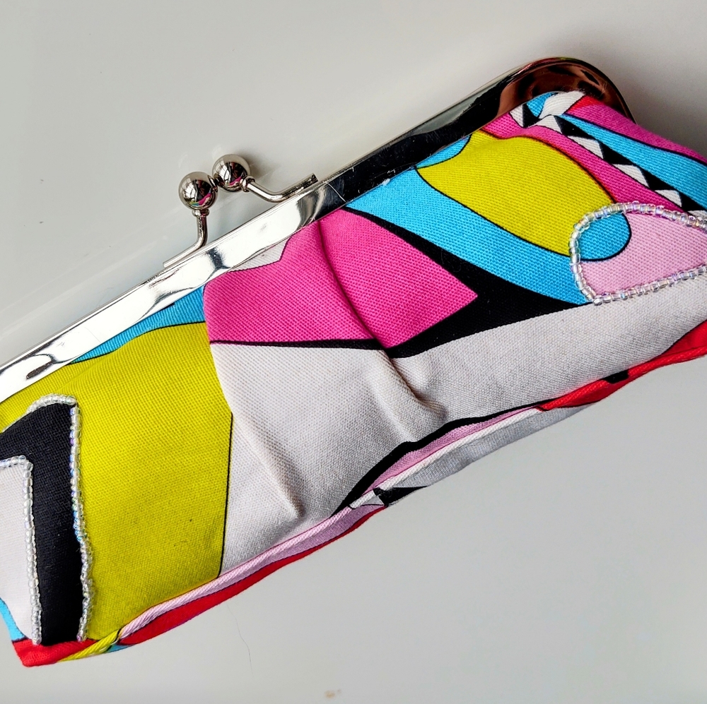 Retro 80s style clutch purse Frankie & Johnnie Clip Wallet/Clutch Spring Summer
